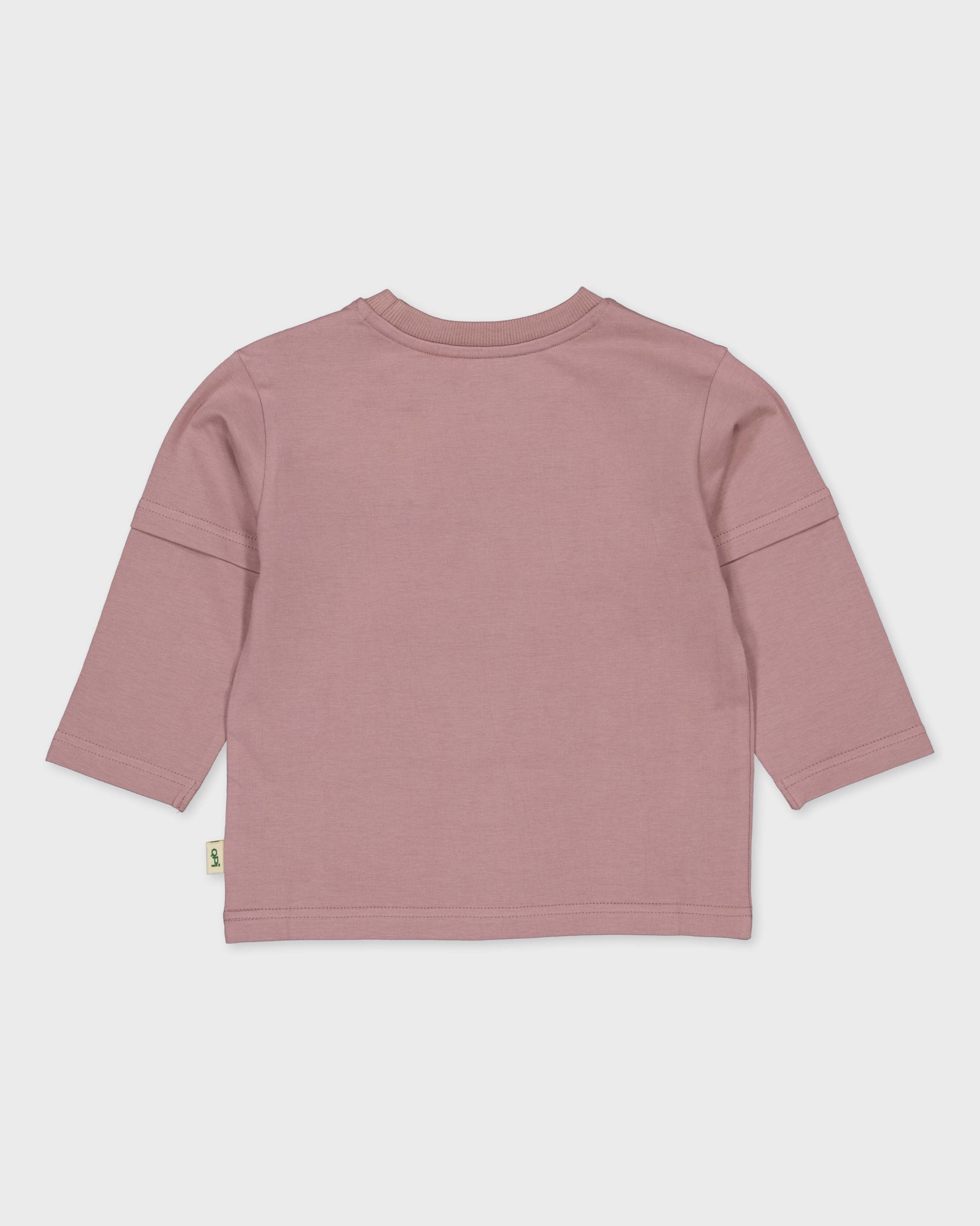 Oudroze shirt met frontprint | Dusty Mauve