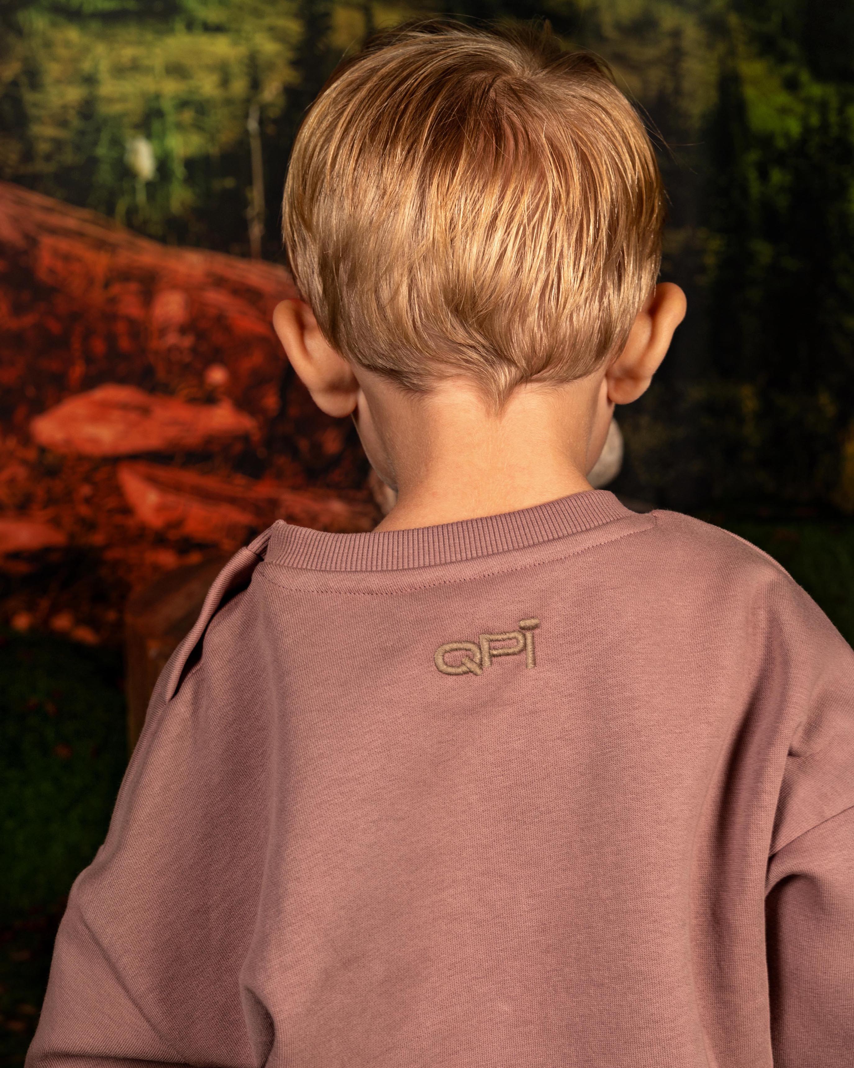 Oudroze sweater met frontprint | Dusty Mauve