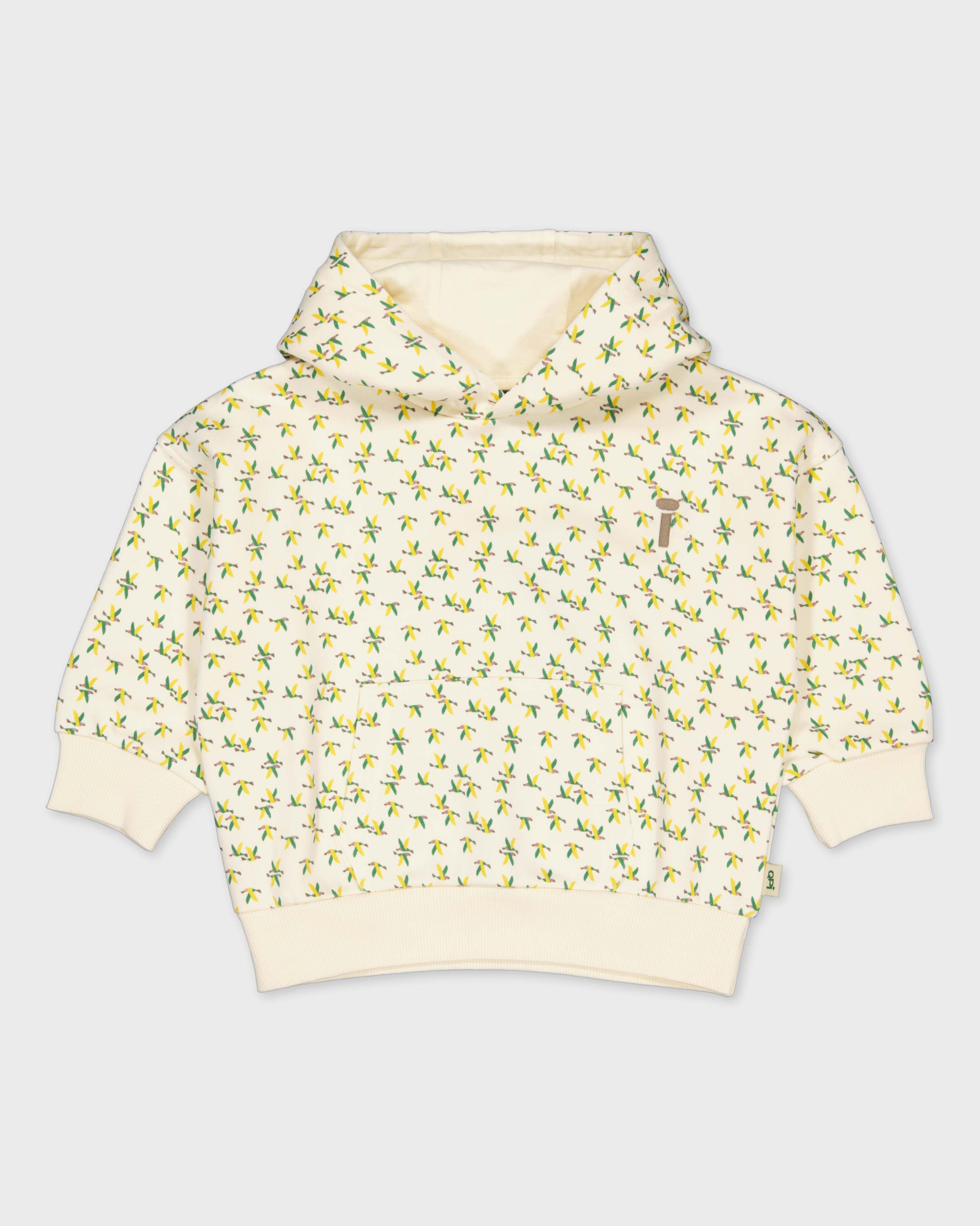 Ecru hoodie met all-over print | AOP White Animal