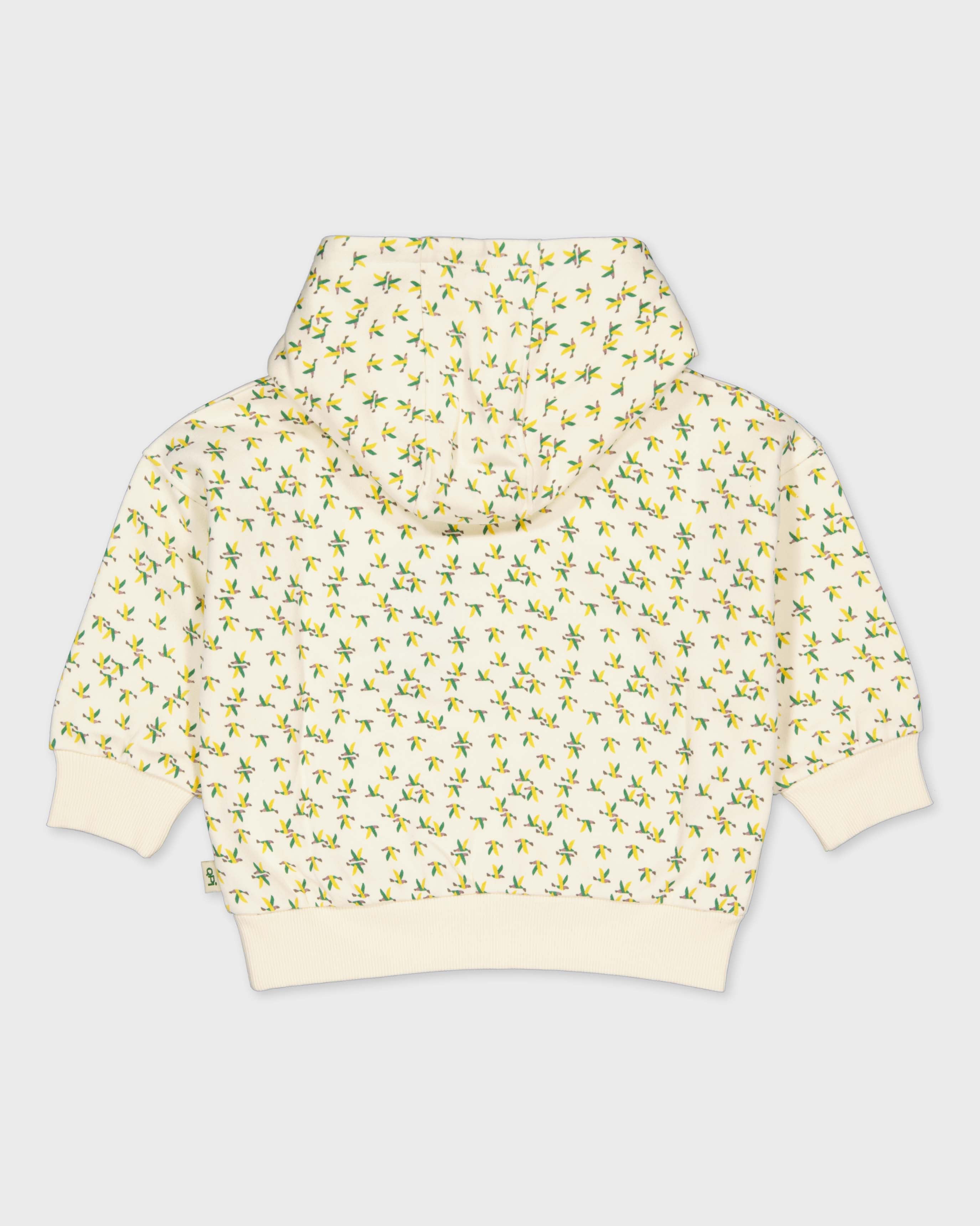 Ecru hoodie met all-over print | AOP White Animal