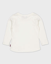 Gebroken wit shirt met bloemapplicatie | Milk