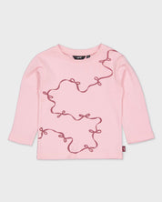 Lichtroze shirt met sierlijn | Candy Pink