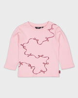 Lichtroze shirt met sierlijn | Candy Pink