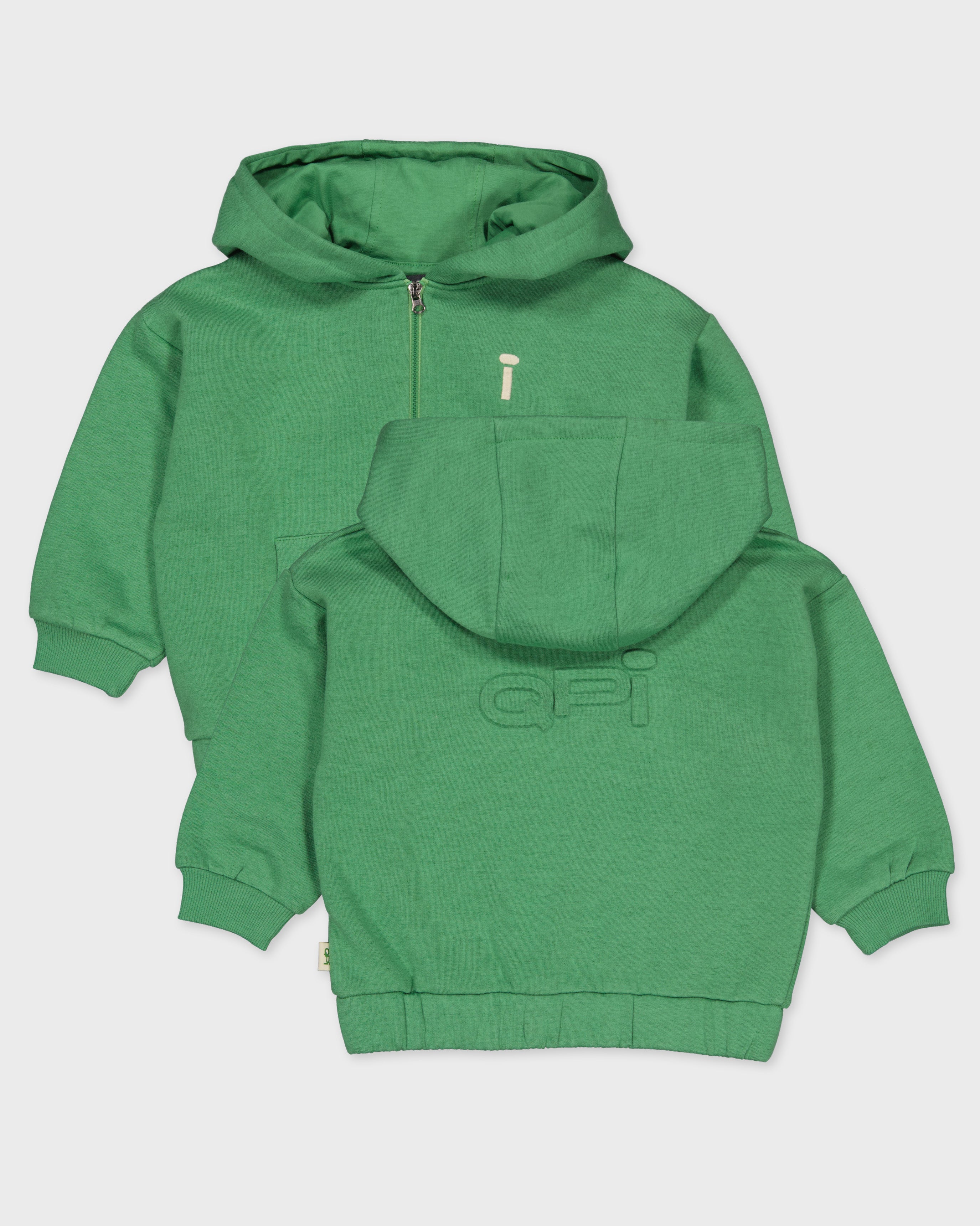 Groen vest met capuchon | Gras Green