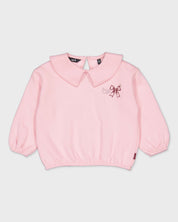 Lichtroze sweater met kraag | Candy Pink