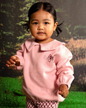 Lichtroze sweater met kraag | Candy Pink