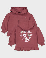 Oudroze hoodie met bloemenprint | Purple Grape