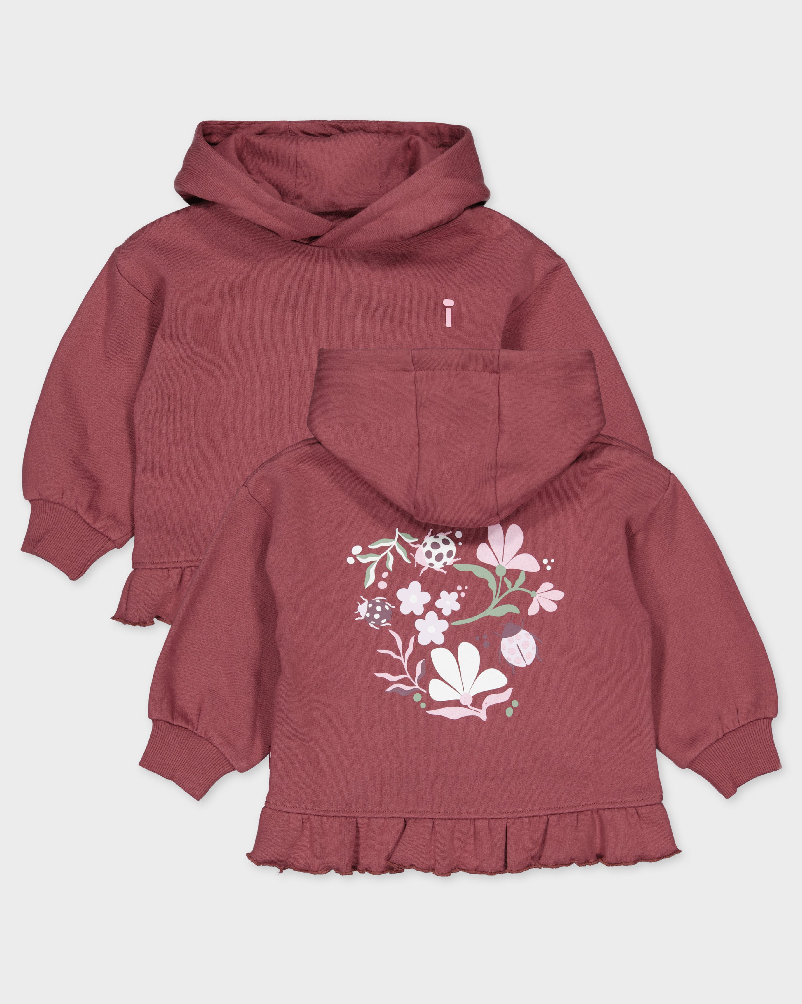 Oudroze hoodie met bloemenprint | Purple Grape