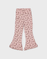 Lichtroze flared broek met all-over motief | AOP Purple Sketch