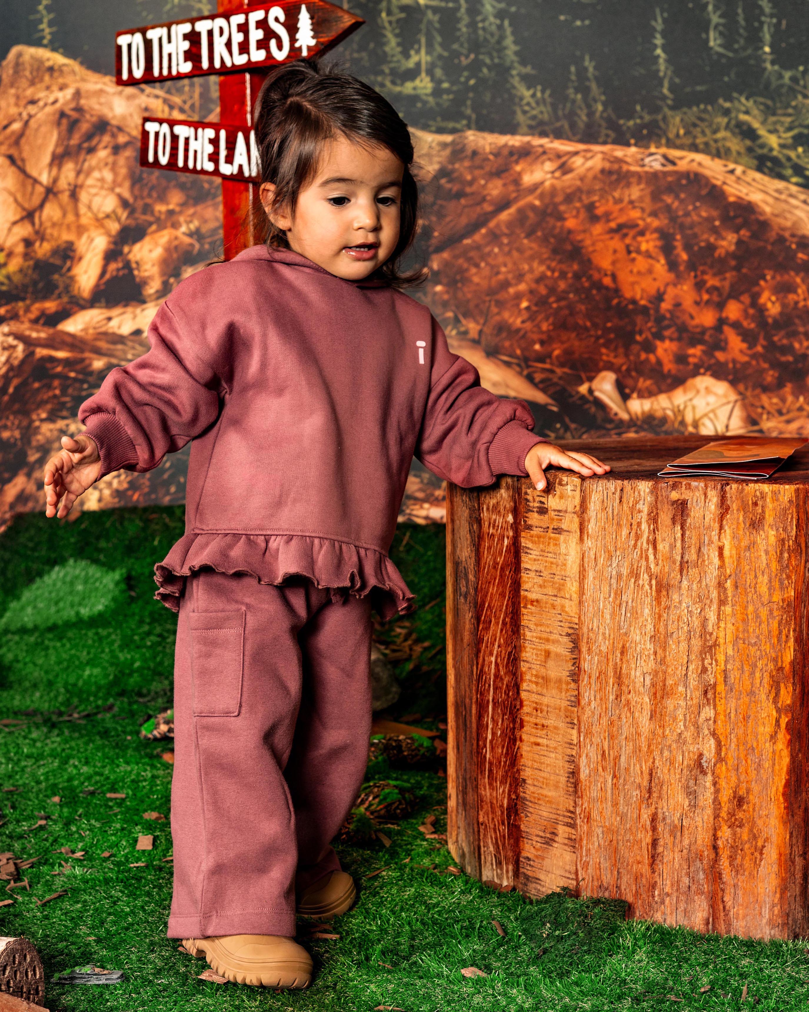 Oudroze wijde broek met cargozakken | Purple Grape