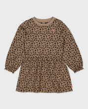 Beige jurk met luipaardprint | AOP Taupe Animal