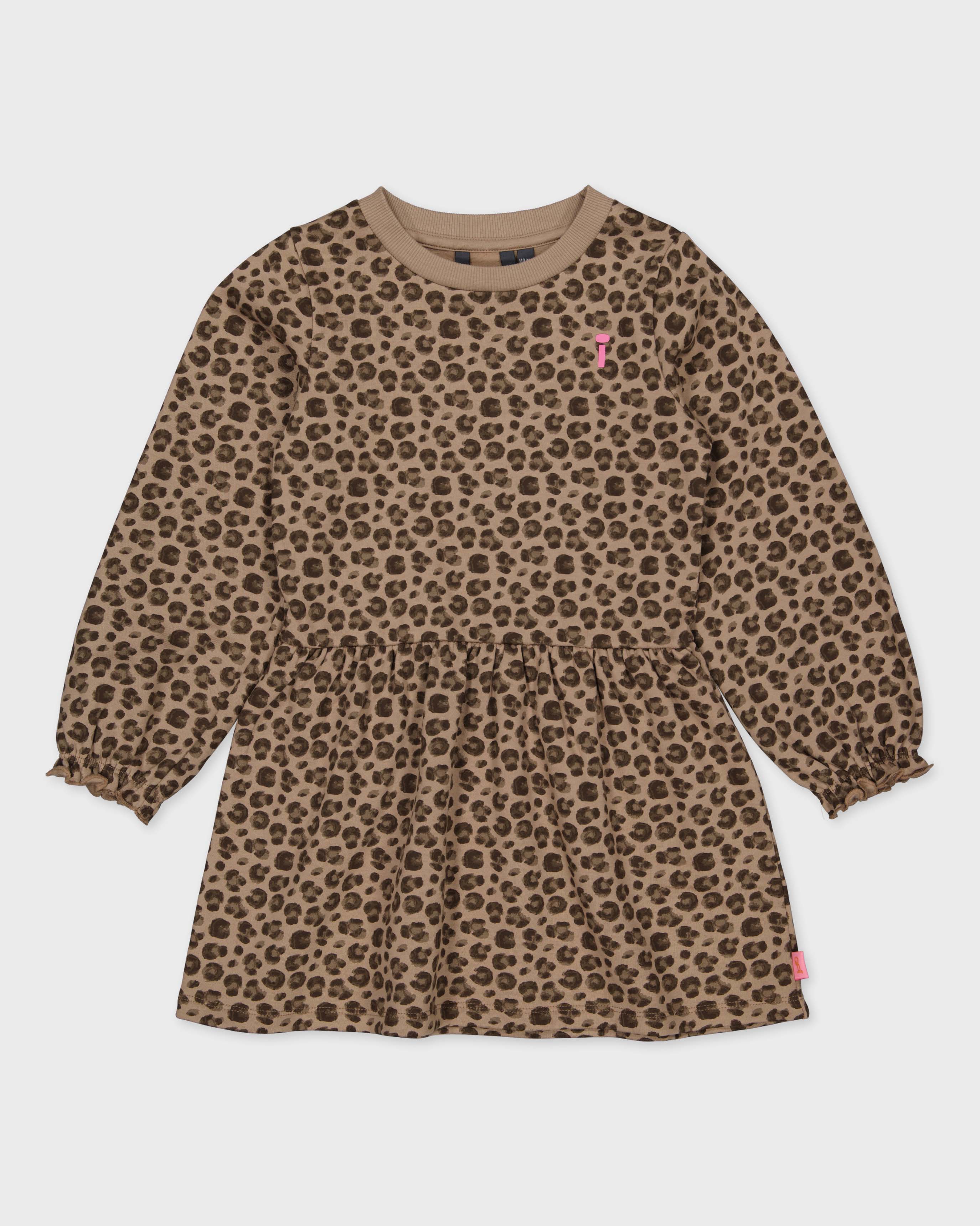 Beige jurk met luipaardprint | AOP Taupe Animal