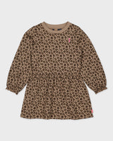 Beige jurk met luipaardprint | AOP Taupe Animal
