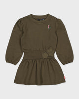 Olijfgroene jurk met elastische taille | Army Green