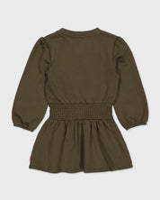 Olijfgroene jurk met elastische taille | Army Green