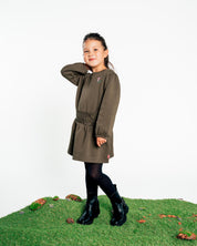 Olijfgroene jurk met elastische taille | Army Green