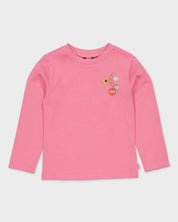 Roze longsleeve met print | Fuchsia