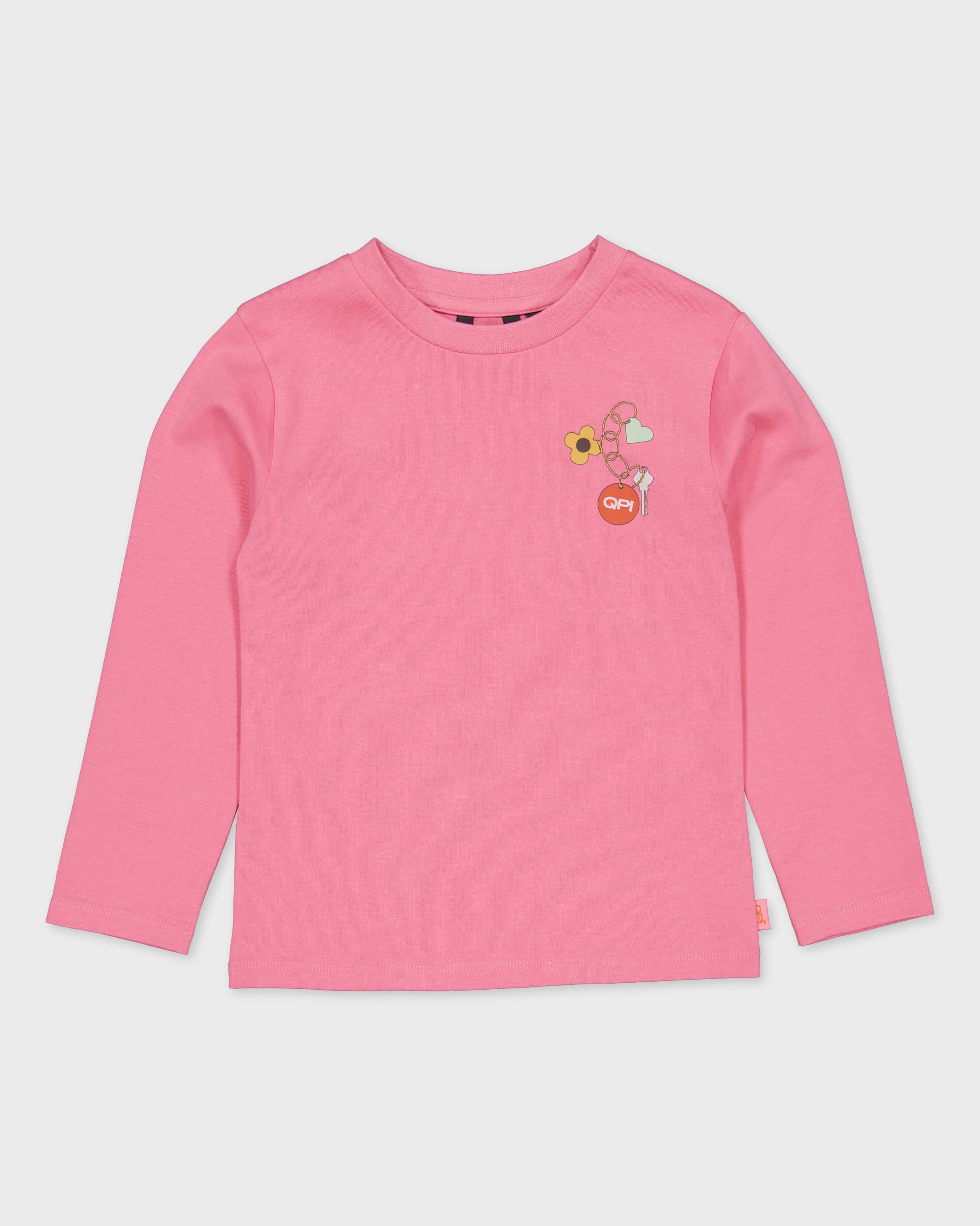 Roze longsleeve met print | Fuchsia