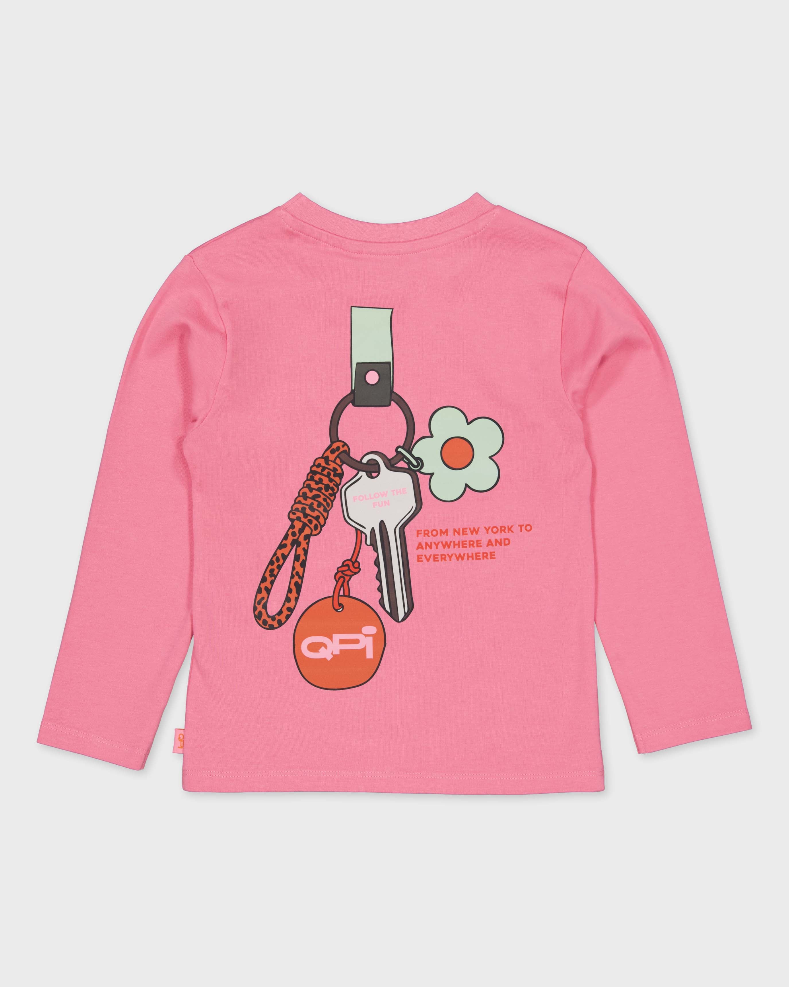 Roze longsleeve met print | Fuchsia