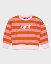 Oranje-roze gestreepte sweater | AOP Orange Stripe