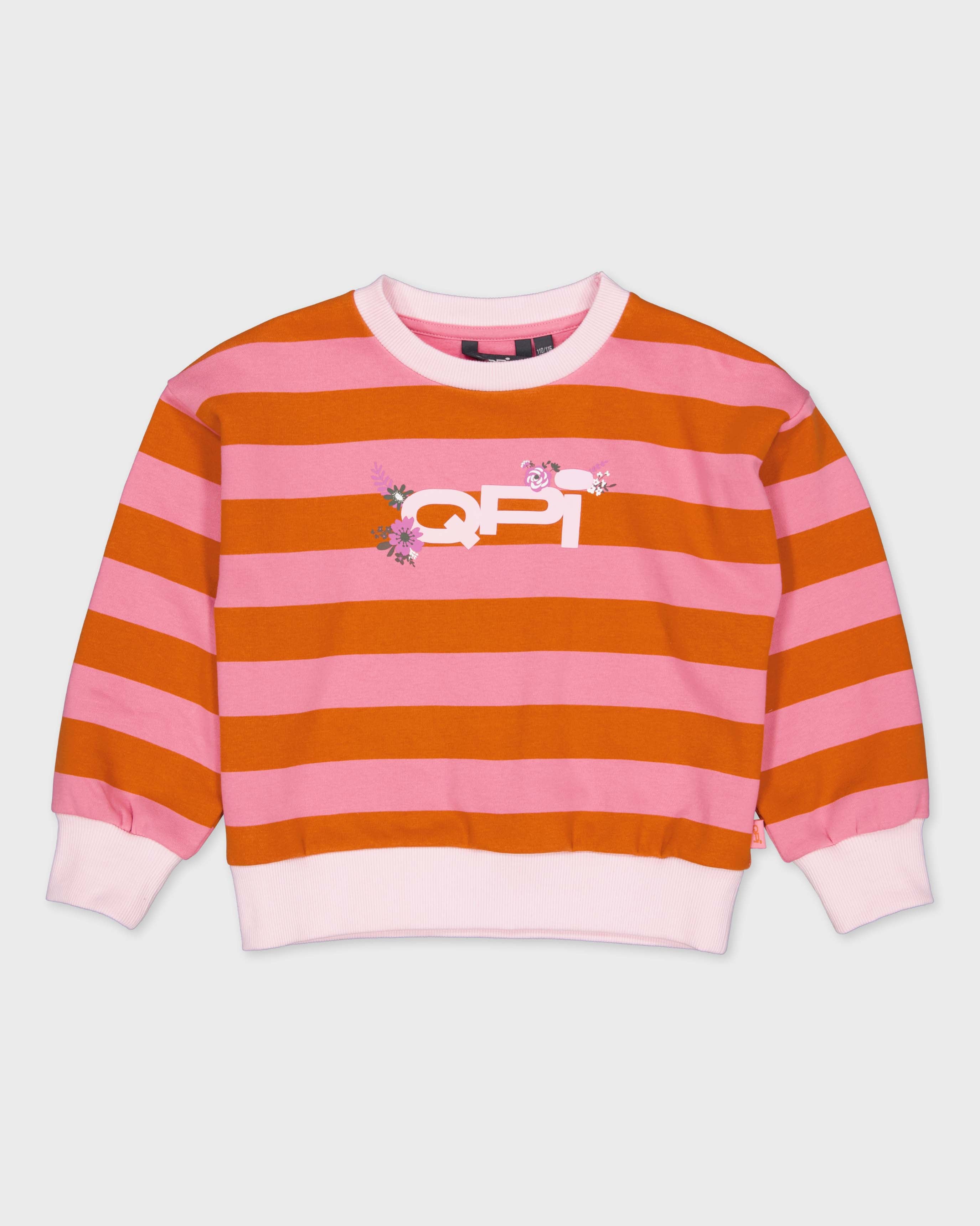 Oranje-roze gestreepte sweater | AOP Orange Stripe