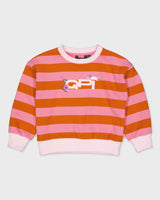 Oranje-roze gestreepte sweater | AOP Orange Stripe