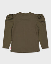 Olijfgroene longsleeve met print | Army Green