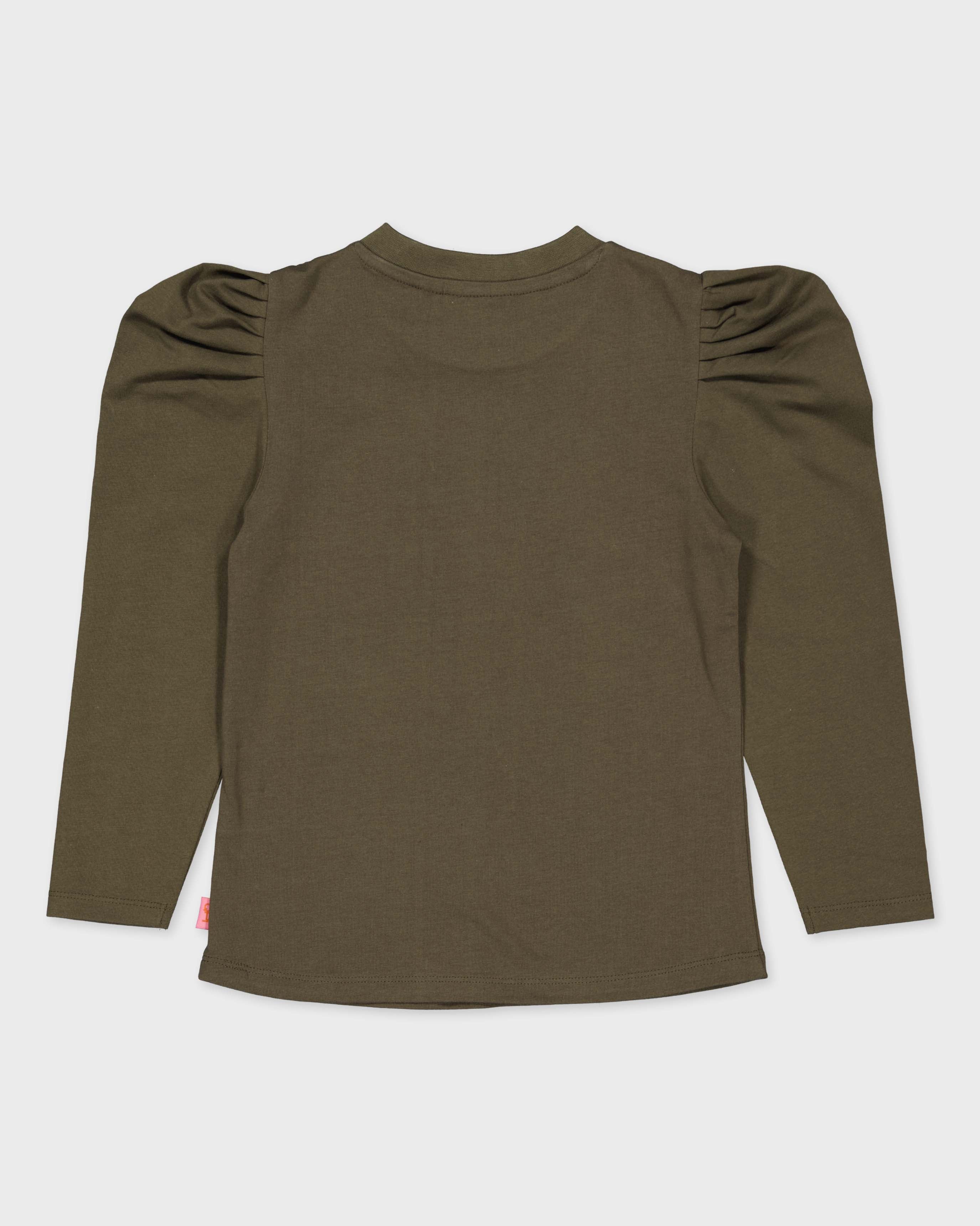 Olijfgroene longsleeve met print | Army Green