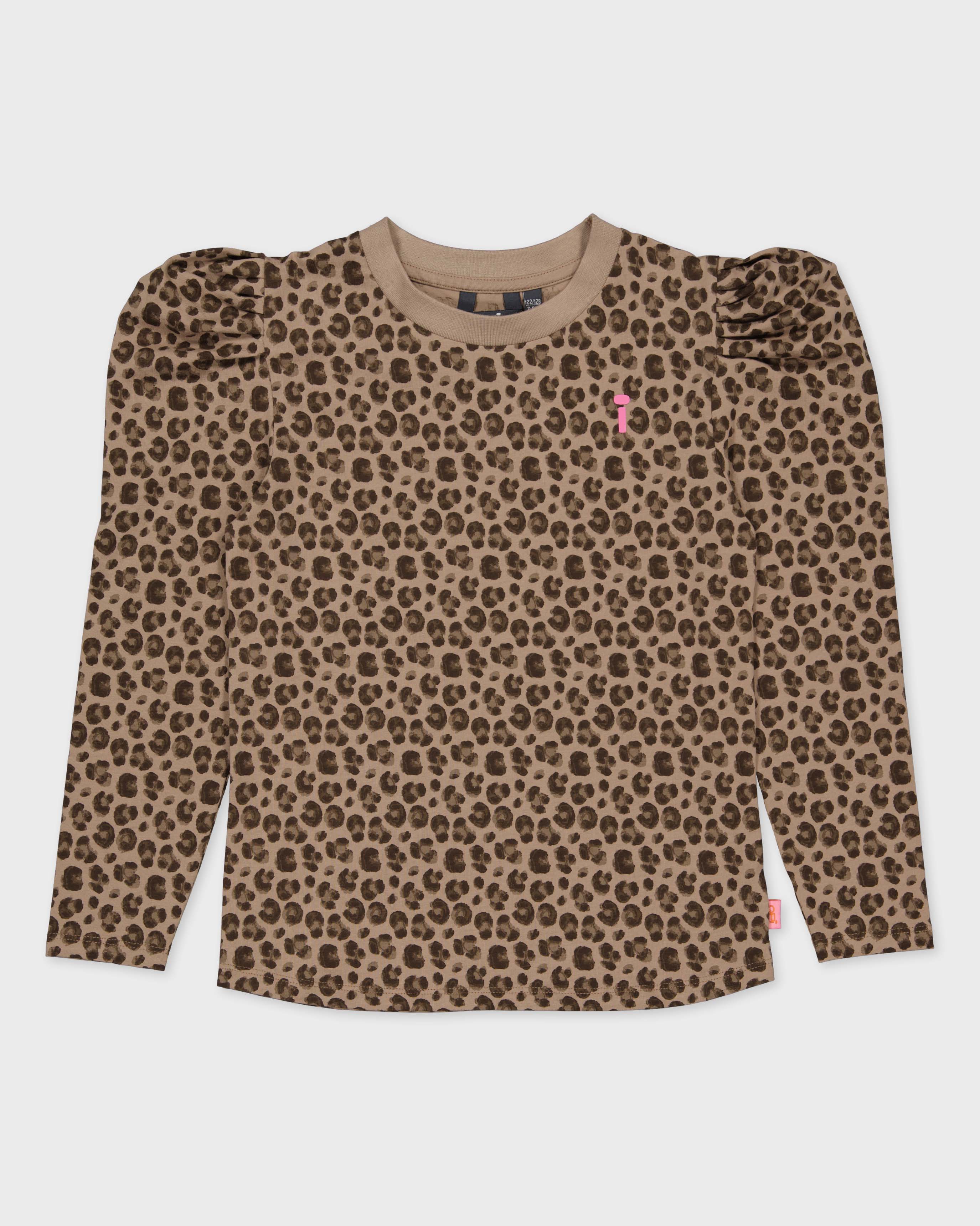 Beige blouse met luipaardprint | AOP Taupe Animal