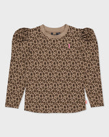 Beige blouse met luipaardprint | AOP Taupe Animal