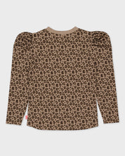 Beige blouse met luipaardprint | AOP Taupe Animal