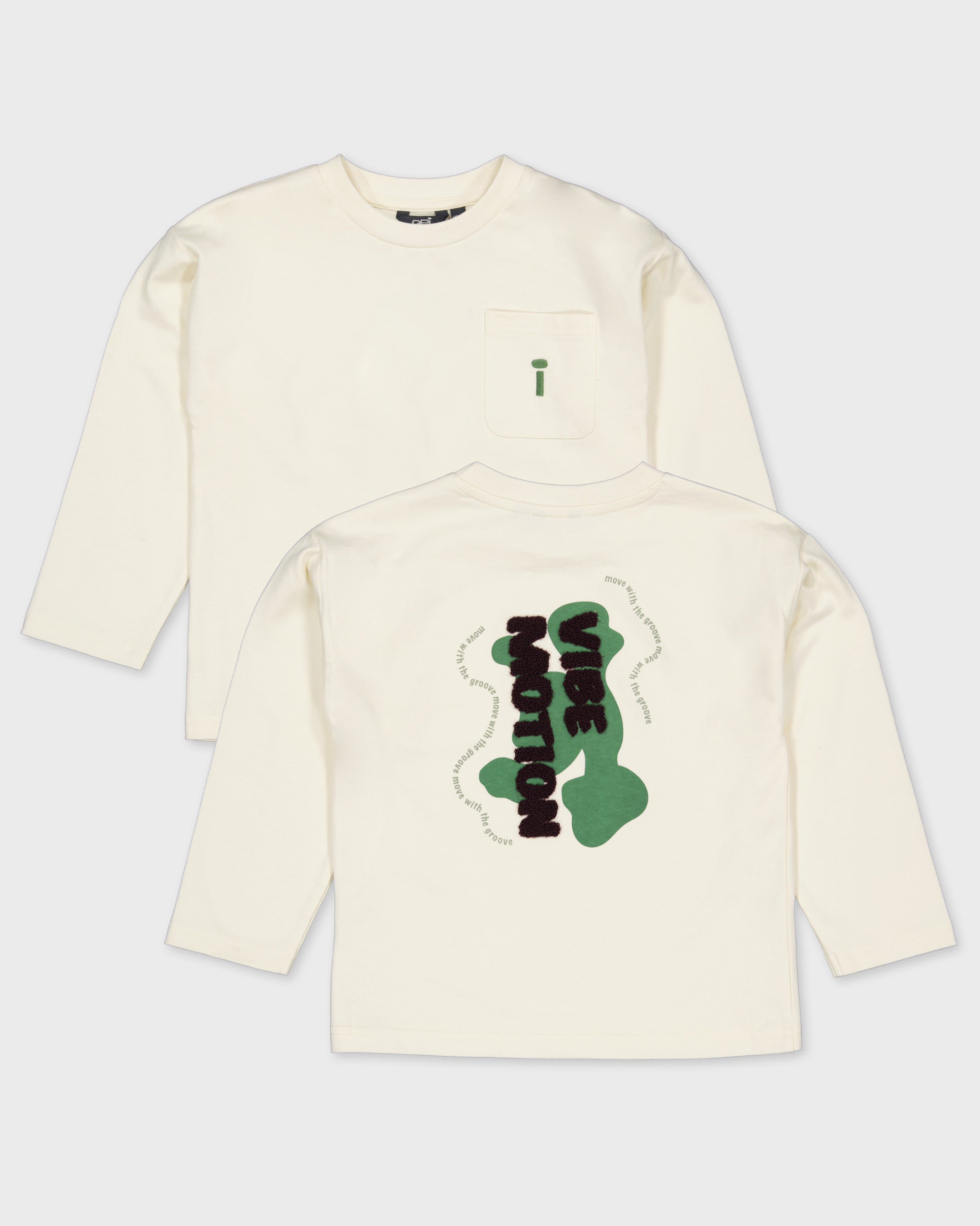 Crèmekleurige longsleeve met rugprint | Off White