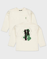 Crèmekleurige longsleeve met rugprint | Off White