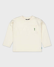Crèmekleurige longsleeve met rugprint | Off White