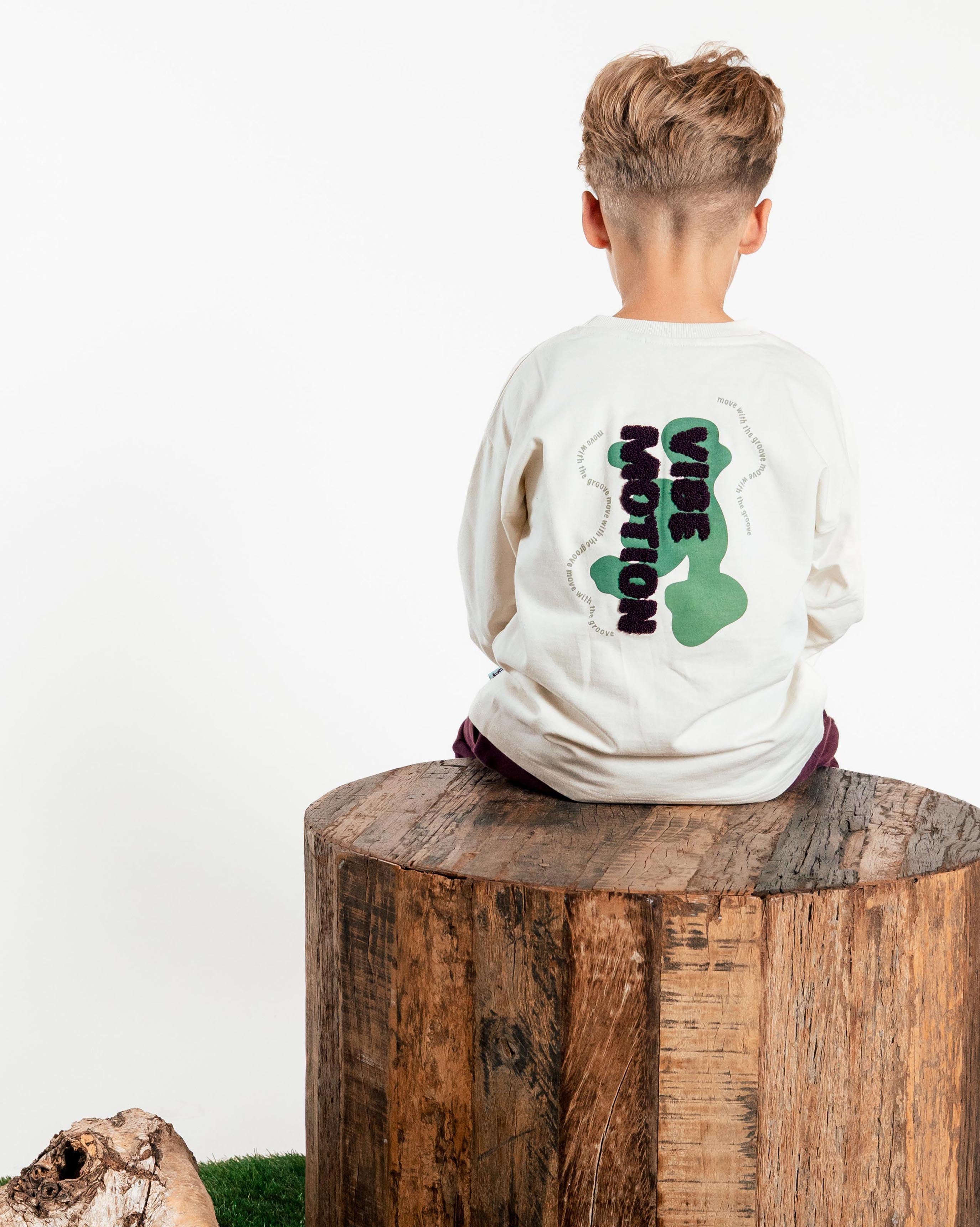 Crèmekleurige longsleeve met rugprint | Off White