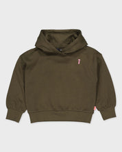 Olijfgroene hoodie met achterprint | Army Green