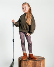 Olijfgroene hoodie met achterprint | Army Green