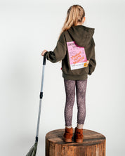 Olijfgroene hoodie met achterprint | Army Green