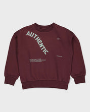 Bordeauxrode sweater met tekstprint | Dark Red