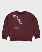 Bordeauxrode sweater met tekstprint | Dark Red
