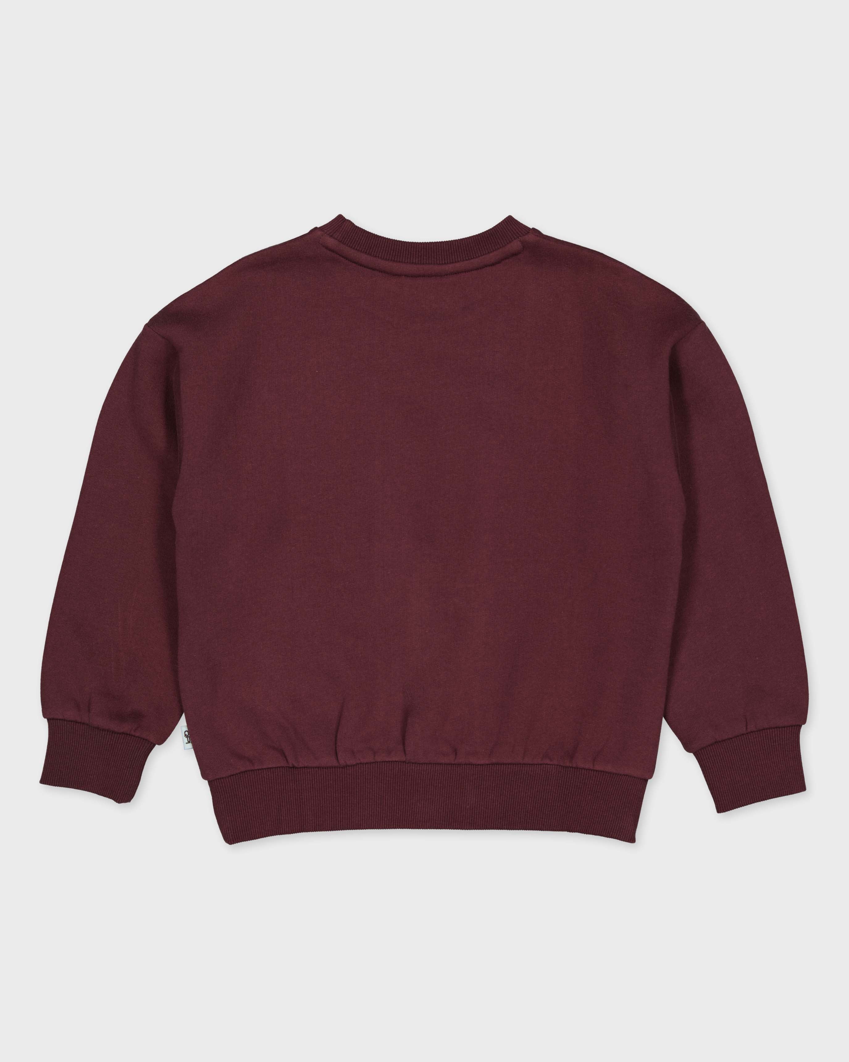 Bordeauxrode sweater met tekstprint | Dark Red