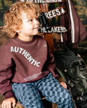 Bordeauxrode sweater met tekstprint | Dark Red