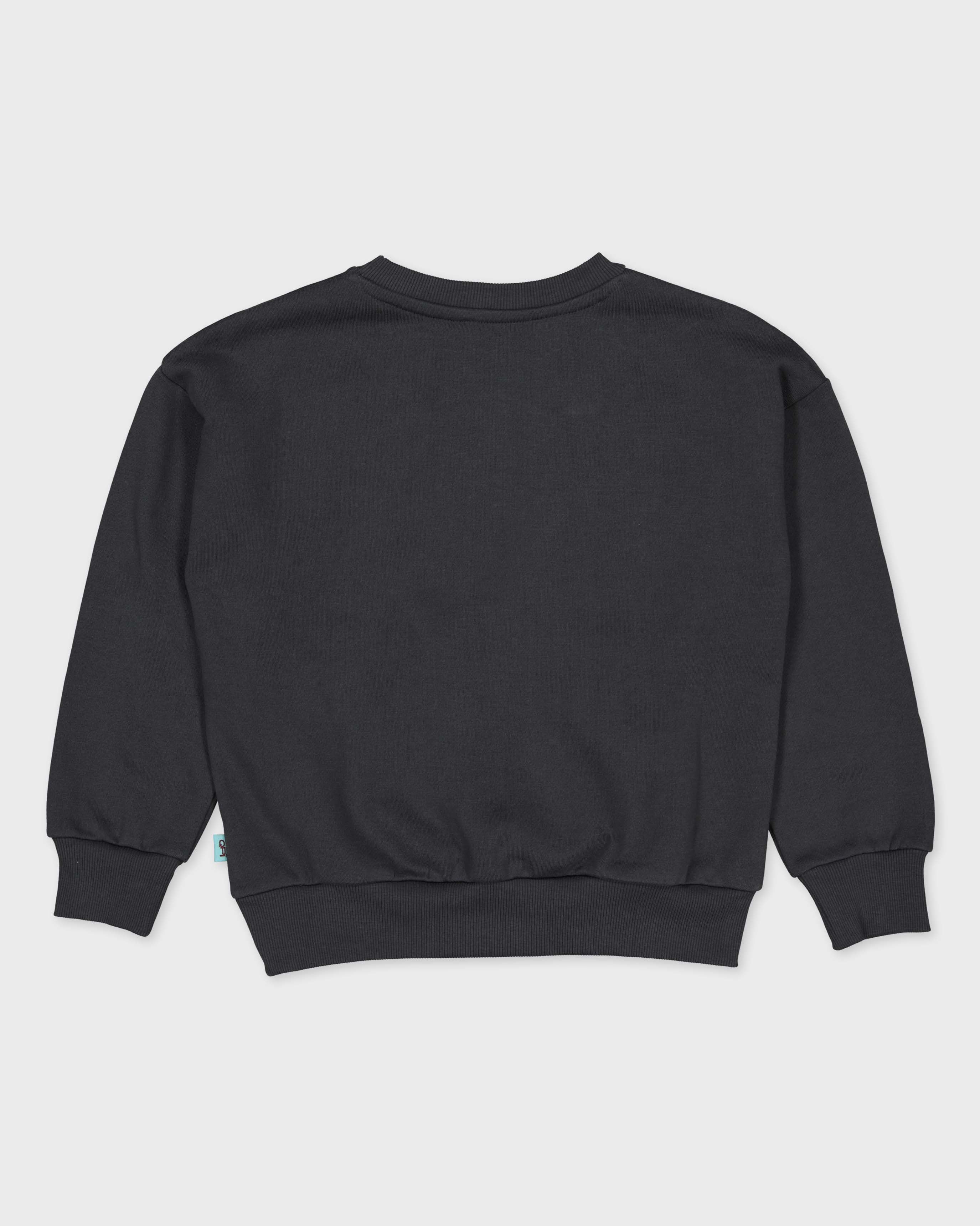 Donkergrijze sweater met tekstprint | Antracite