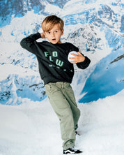 Donkergrijze sweater met tekstprint | Antracite