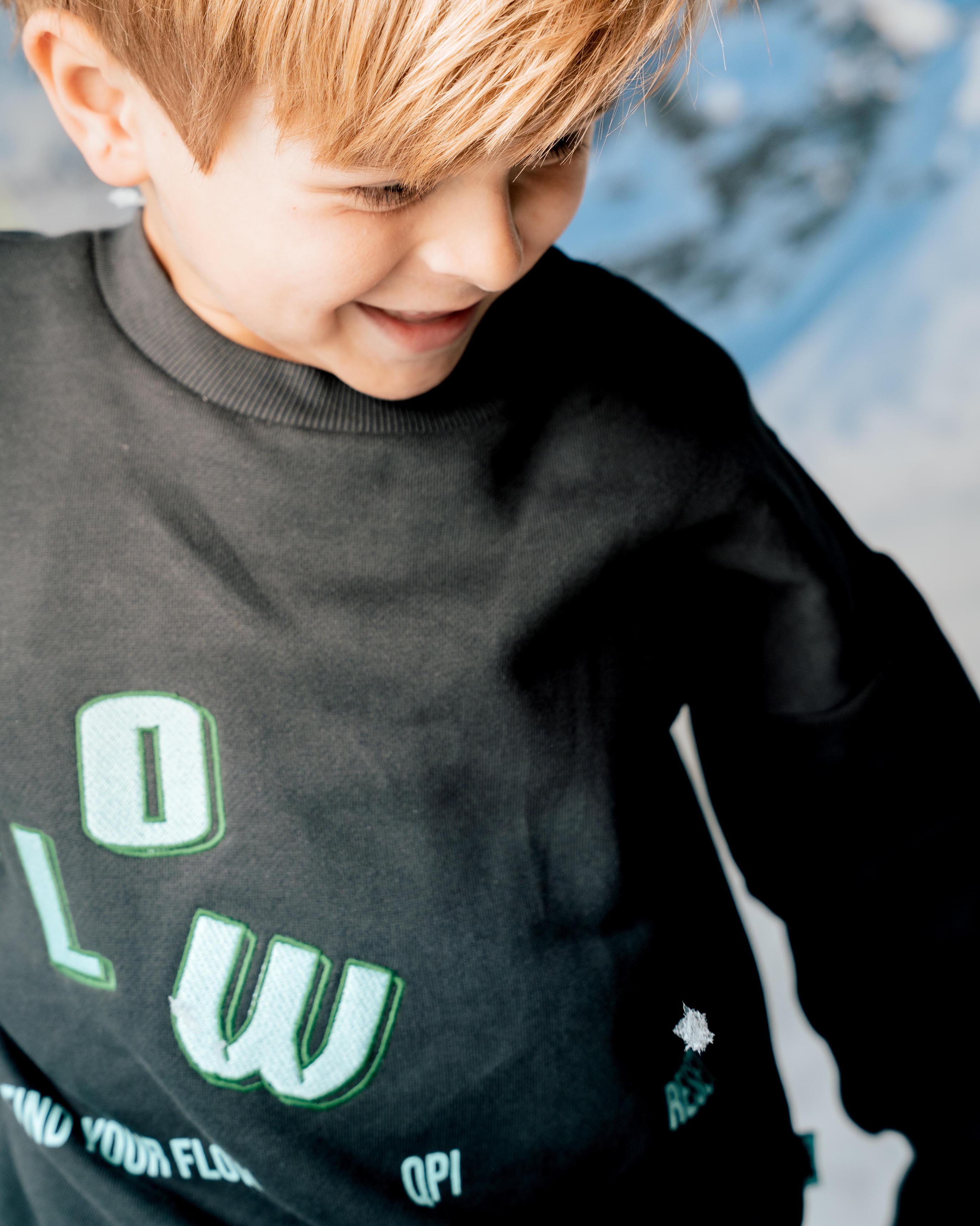 Donkergrijze sweater met tekstprint | Antracite