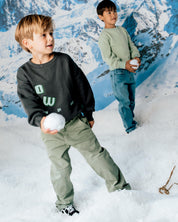 Donkergrijze sweater met tekstprint | Antracite