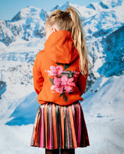 Oranje hoodie met bloemenprint | Burned Orange