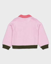 Lichtroze vest met knoopsluiting | Fuchsia