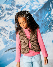 Beige bodywarmer met luipaardprint | AOP Taupe Animal