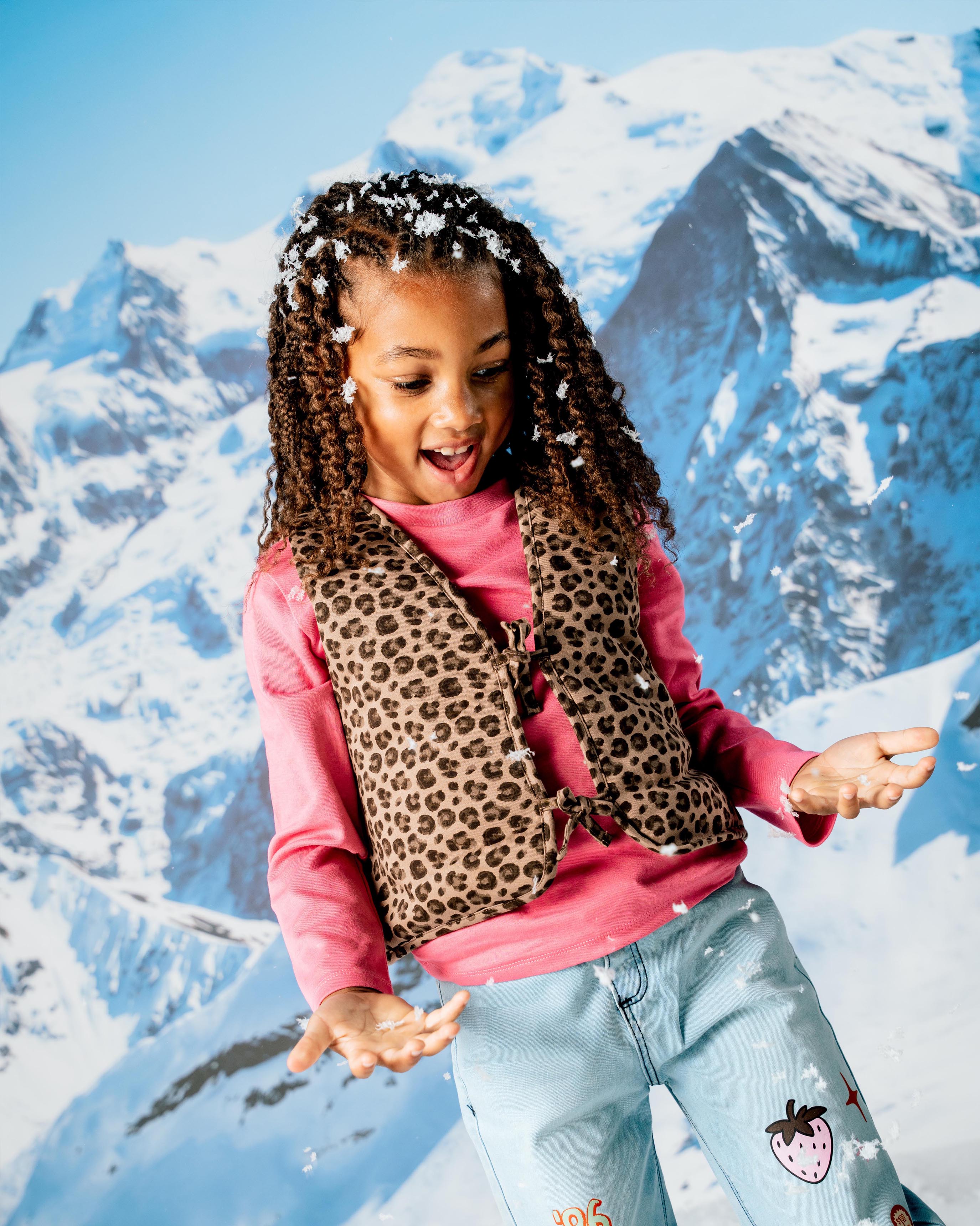 Beige bodywarmer met luipaardprint | AOP Taupe Animal